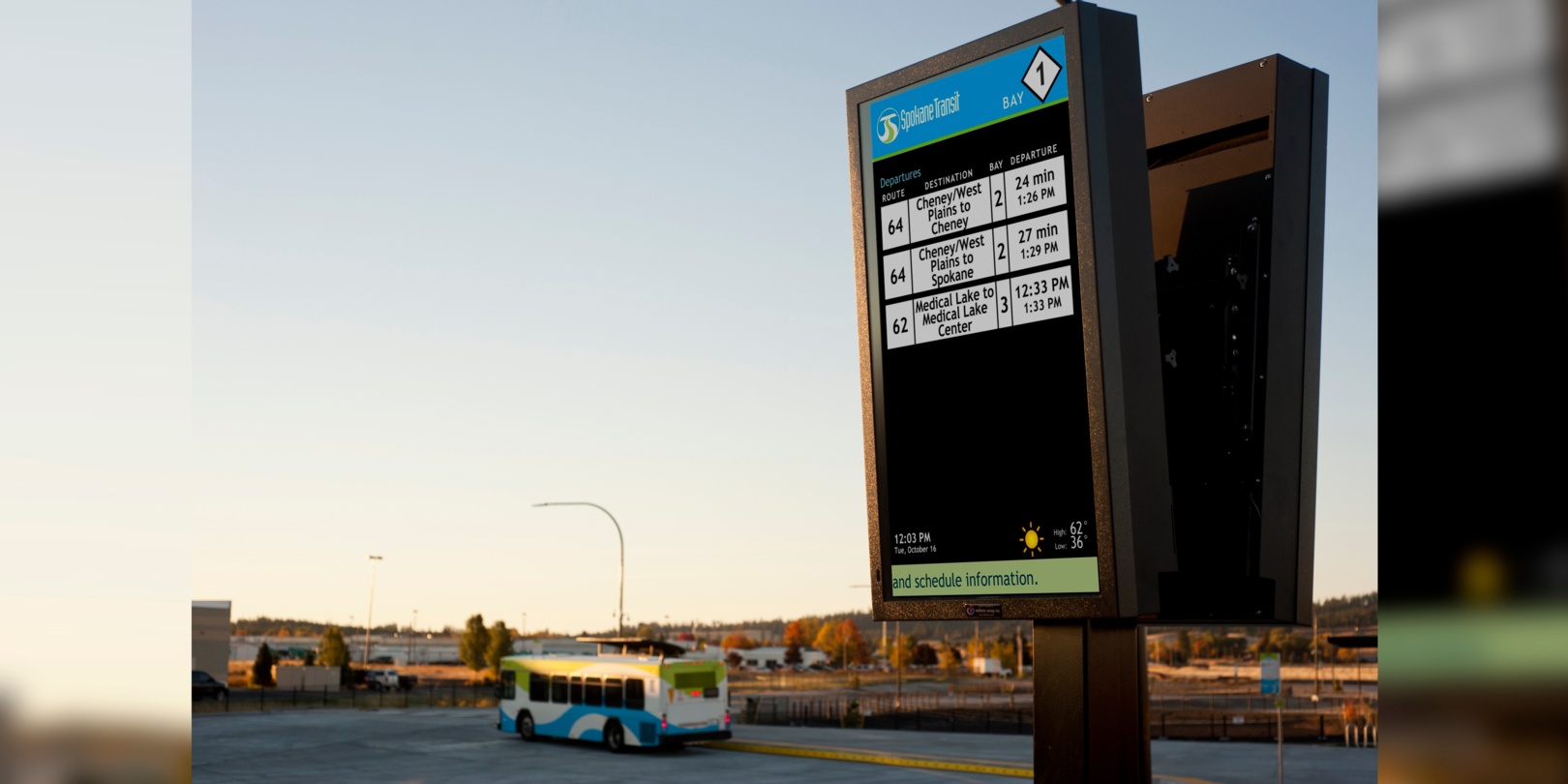 USA Bus Stop digital timetable